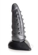Creature Cocks Beastly Tapered Bumpy Silicone Dildo 8.25in - Silver/black