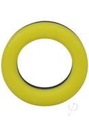 Rock Solid The Big O Silicone Cock Ring - Yellow/black