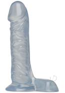 Crystal Jellies Ballsy Super Dildo 7in - Clear